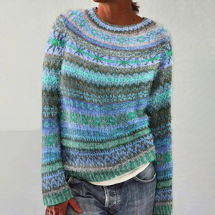 Vintage Strickpullover Boho Chic Frauen