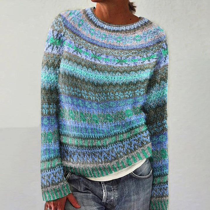 Vintage Strickpullover Boho Chic Frauen