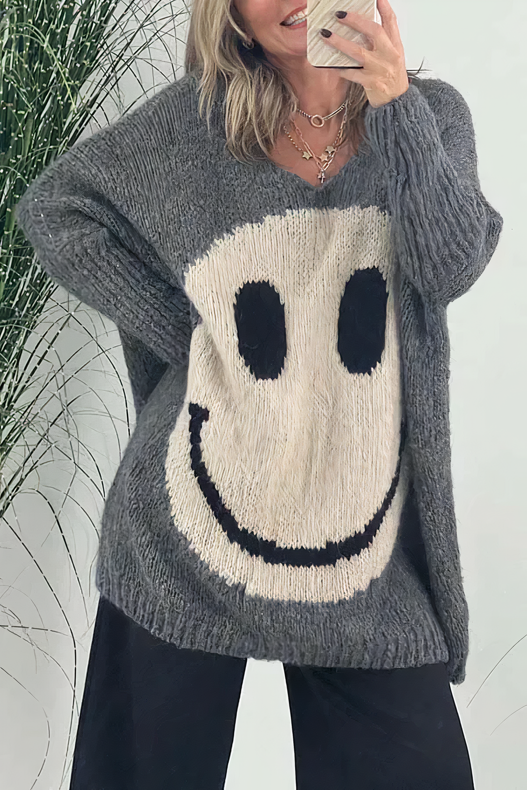 Große Sweater Damen Oversized Strick Pullover