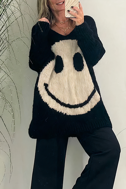 Große Sweater Damen Oversized Strick Pullover