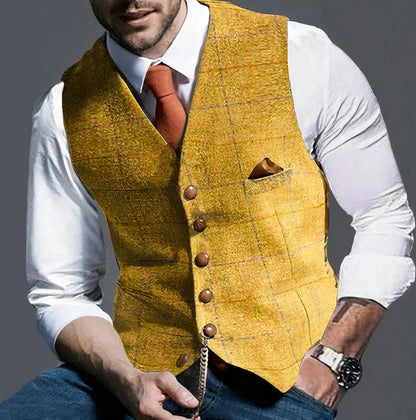 Modische Karo-Weste Herren Elegant