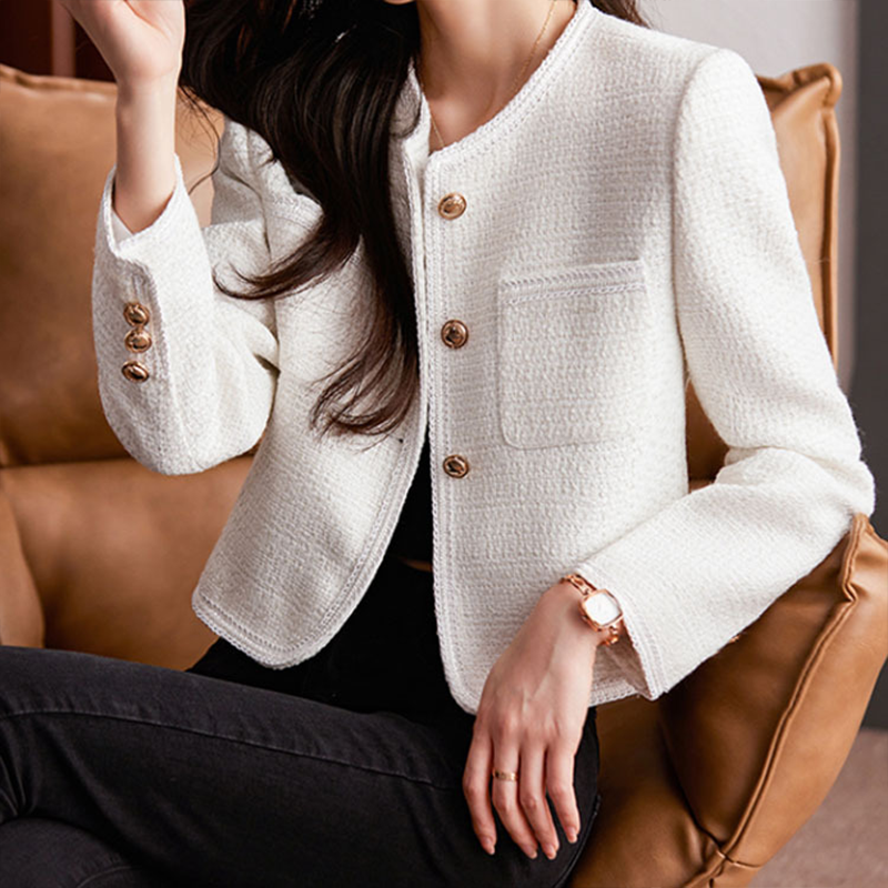 Tweed Kleid Elegant Kurz Taillierte Form