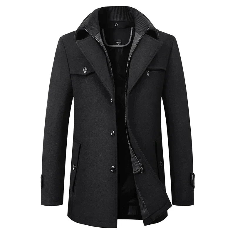 Herren Winterjacke Wasserdicht Schwarz Business - IdealeKleiden