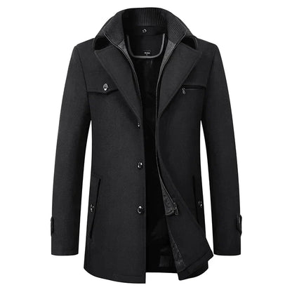 Herren Winterjacke Wasserdicht Schwarz Business - IdealeKleiden