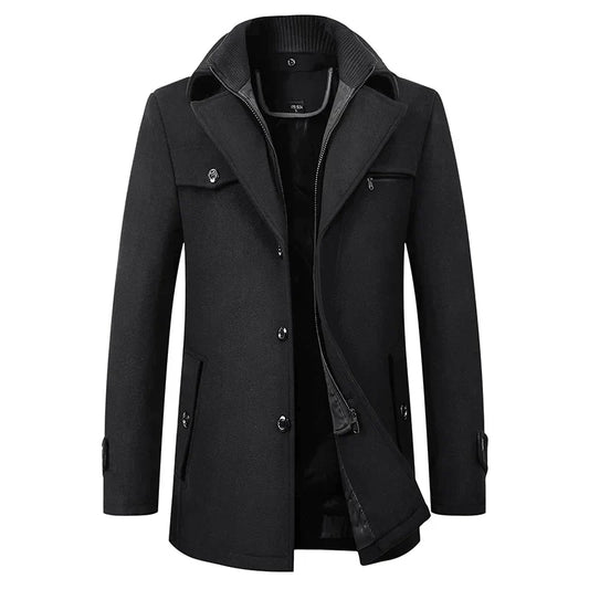 Herren Winterjacke Wasserdicht Schwarz Business - IdealeKleiden