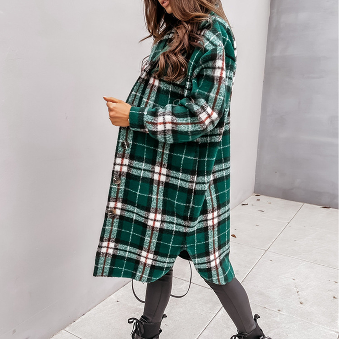 Karierte Damenmantel Herbst Trend