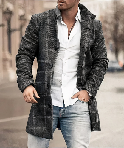 Stilvoller Herren Trenchcoat Elegant Lang