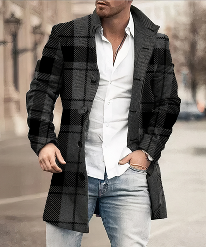 Stilvoller Herren Trenchcoat Elegant Lang