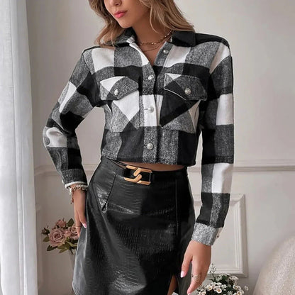 Klassische Gekürzte Karo Jacke Herren