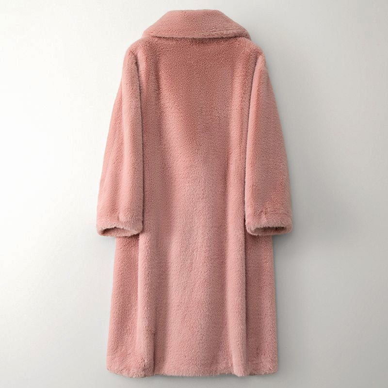 Eleganter Damen Wintermantel Beige - IdealeKleiden