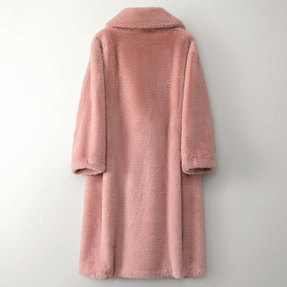 Eleganter Damen Wintermantel Beige - IdealeKleiden