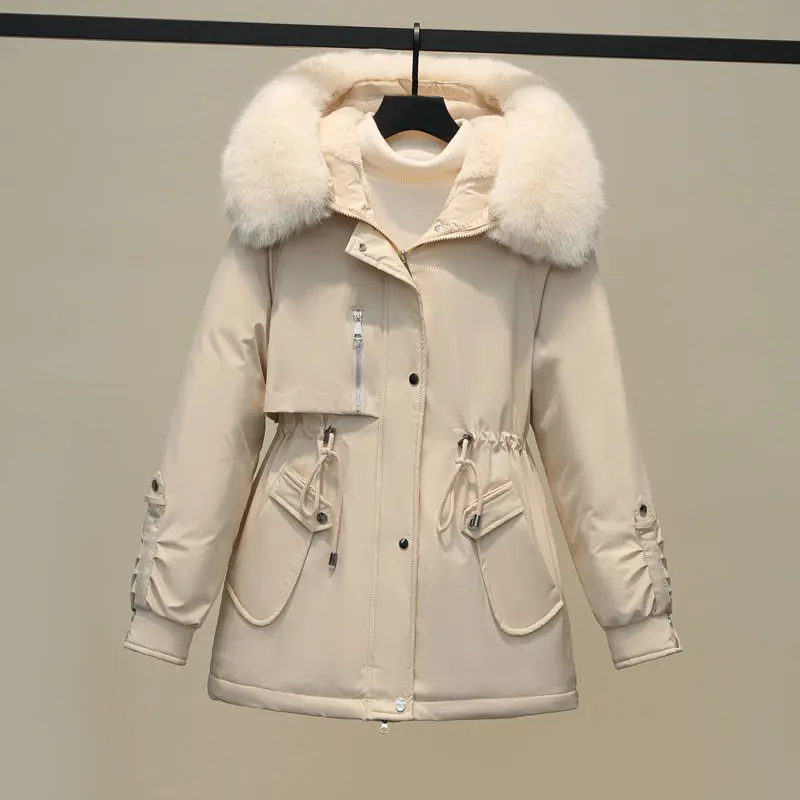 Damen Winterjacke Steppweste Mit Pelzkrage