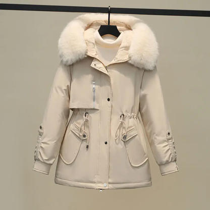 Damen Winterjacke Steppweste Mit Pelzkrage