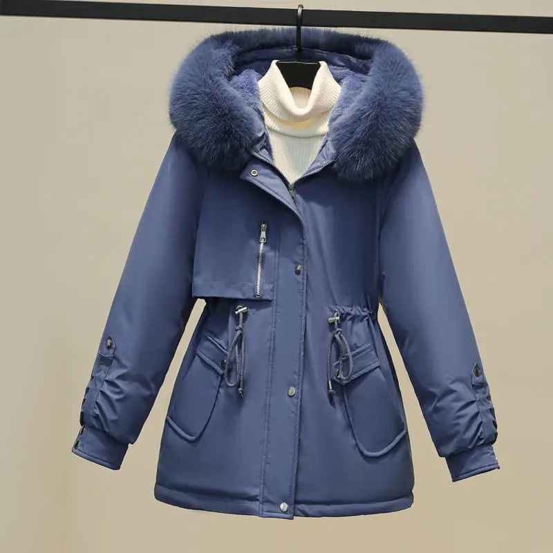 Damen Winterjacke Steppweste Mit Pelzkrage