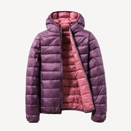 Dünne Frauen Winterjacke Kapuze Puffer Mantel