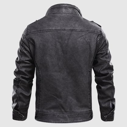Stylische Lederjacke Damen Mitternachtsblau - IdealeKleiden
