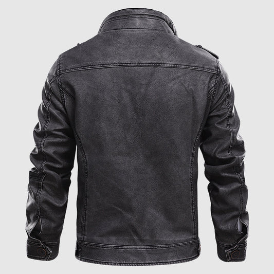 Stylische Lederjacke Damen Mitternachtsblau - IdealeKleiden