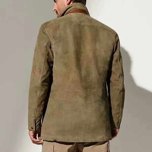 Stylischer Wildleder Mantel Damen Vintage Look - IdealeKleiden