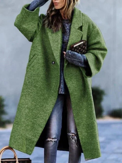 Eleganter Wollmantel Langärmlig Damen