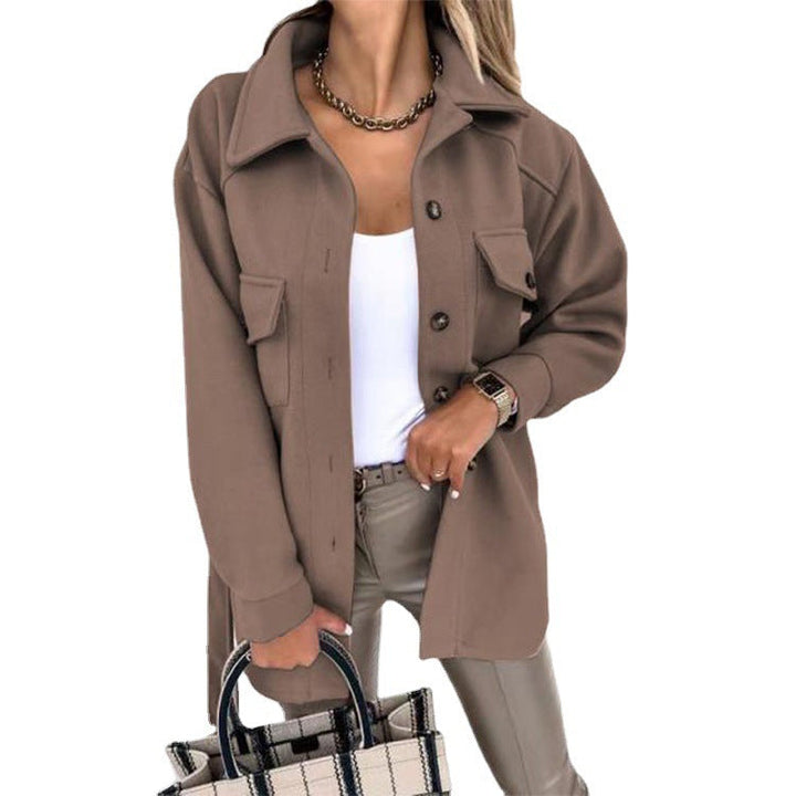 Modische Herbstjacke Frauen Lässig Reißverschluss Geschnitten