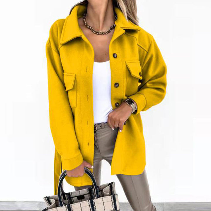 Modische Herbstjacke Frauen Lässig Reißverschluss Geschnitten