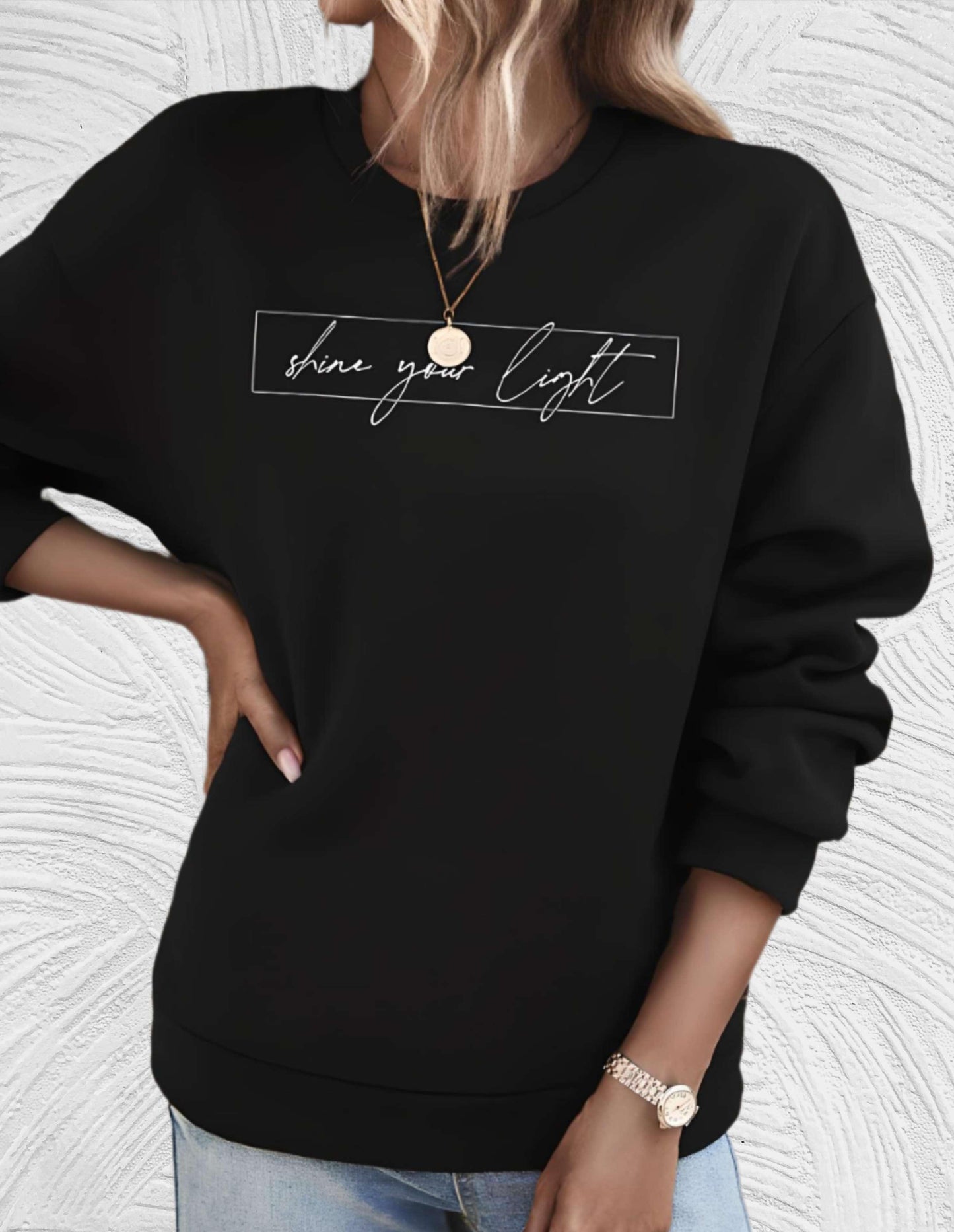 Kleidung für Frauen | Mode Sweatshirt Mit Motivationsaufdruck