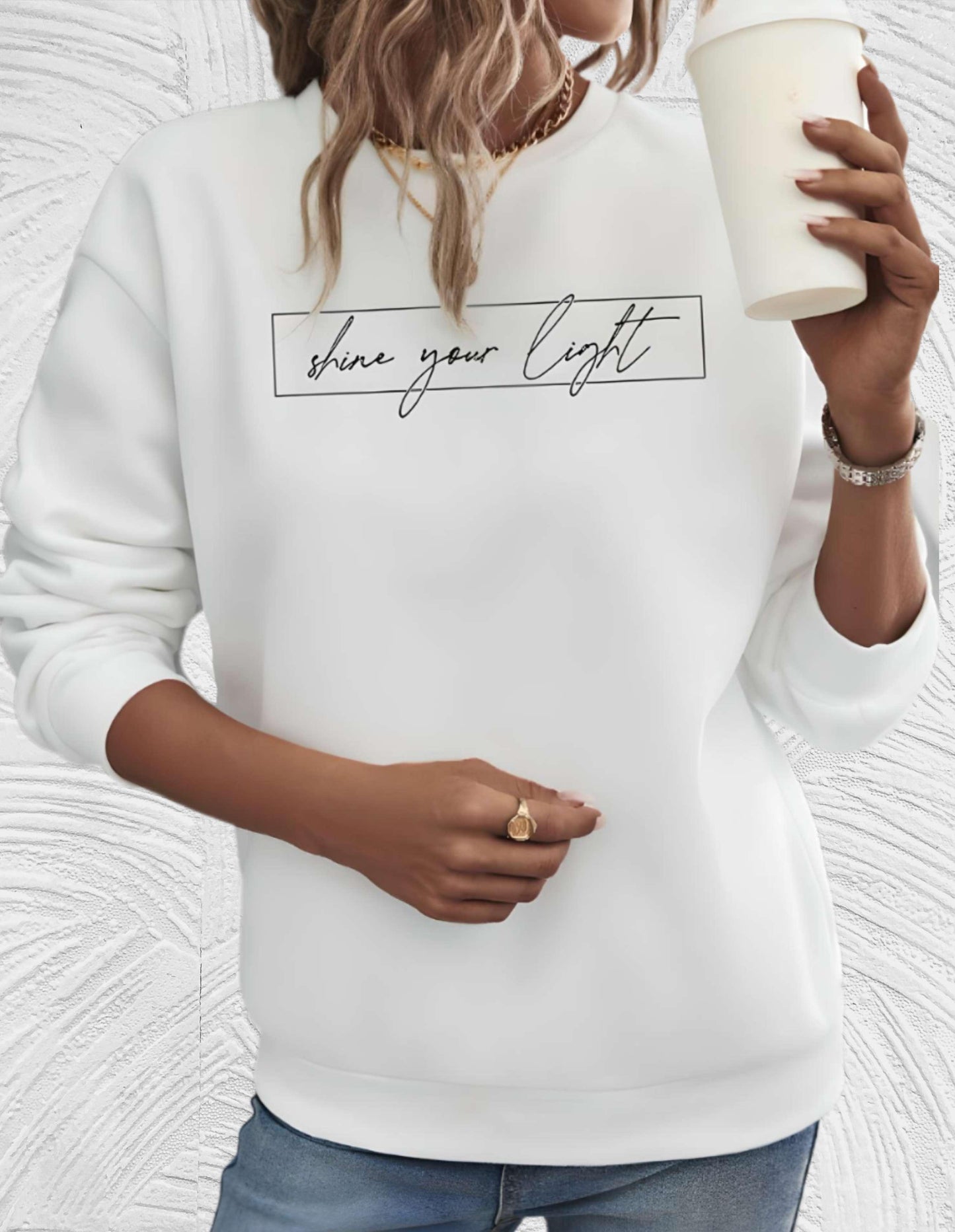 Kleidung für Frauen | Mode Sweatshirt Mit Motivationsaufdruck - IdealeKleiden