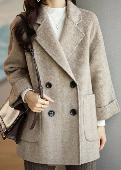 Eleganter Damen Trenchcoat Wollmix mit Doppelknöpfen