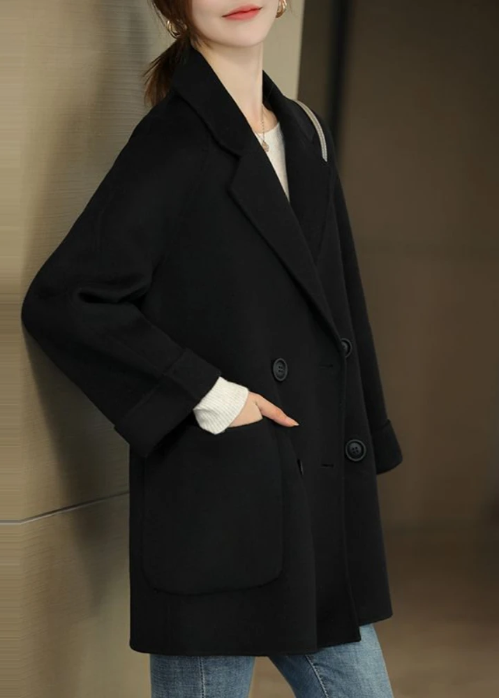 Eleganter Damen Trenchcoat Wollmix mit Doppelknöpfen