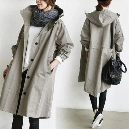 Damen Trenchcoat Große Größen Elegant Chic