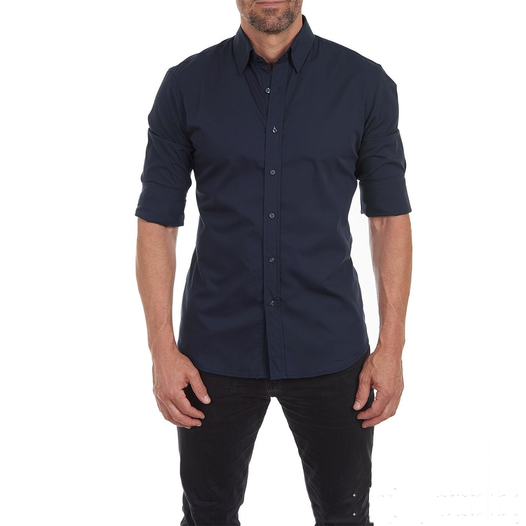 Herren Anzughemd Modern Knopfleiste