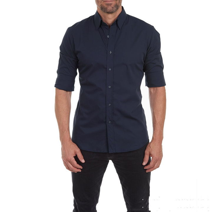 Herren Anzughemd Modern Knopfleiste