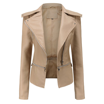 Herbstliche Lederjacke Trendy Damen
