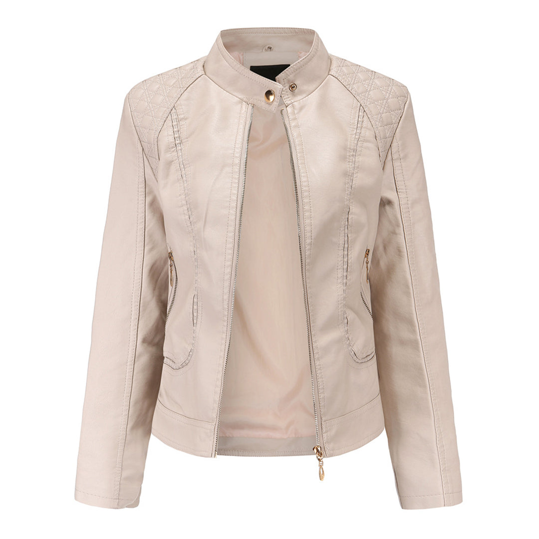 Elegante Lederjacke Damen Schwarz Lederschutz