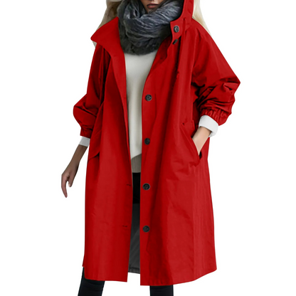 Wasserdichtes Damen-Trenchcoat Mit Kapuze