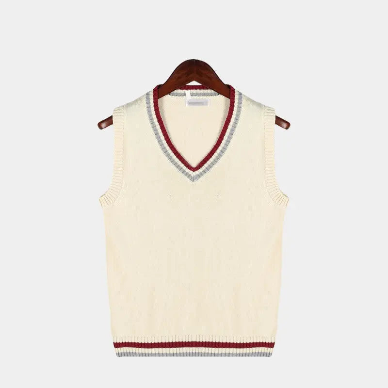 Herren Pullover Ärmellos V-Ausschnitt Modern Strick