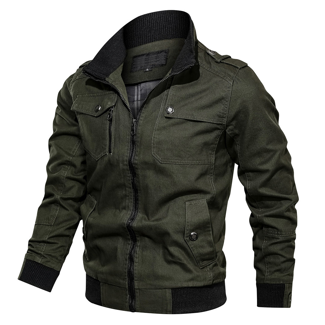 Bomberjacke Herren Modern mit Rippkragen und Taschen - IdealeKleiden