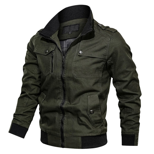 Bomberjacke Herren Modern mit Rippkragen und Taschen - IdealeKleiden