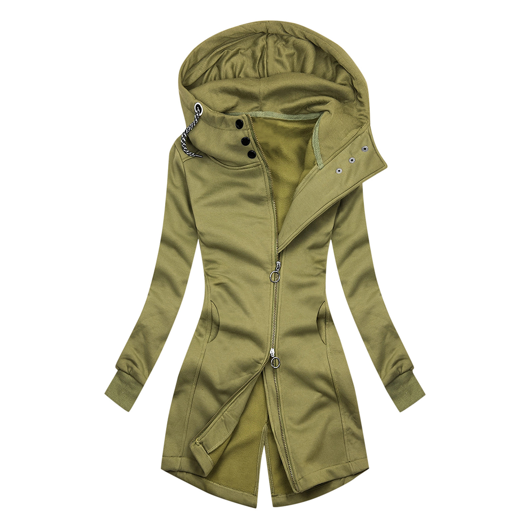 Stylische Hoodie Slim Fit Rollkragen Jacke