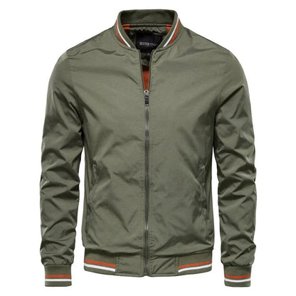 Herren Bomberjacke Modern Schwarzes Leder