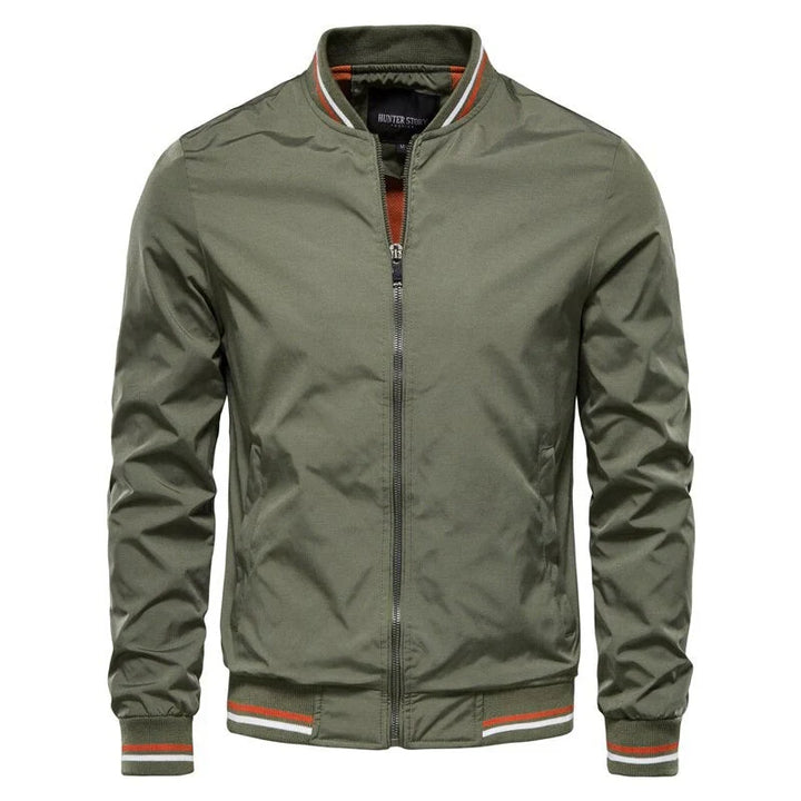 Herren Bomberjacke Modern Schwarzes Leder