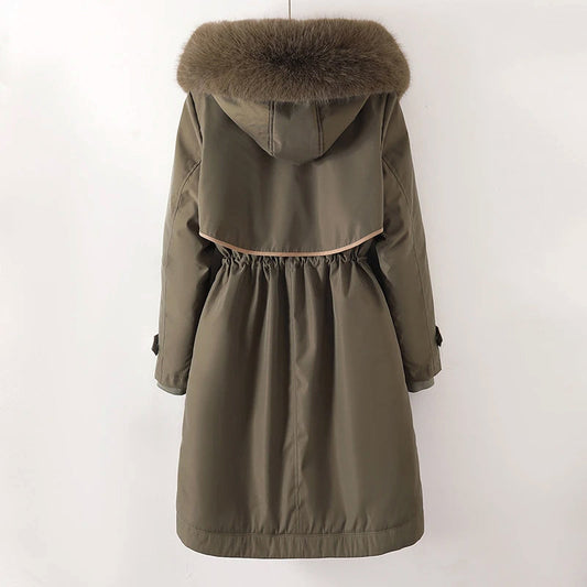 Damen Winterjacke Warm Gesteppt Kapuze - IdealeKleiden