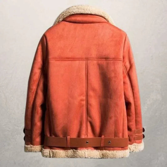 Leder Pilotenjacke Schaffell Gefüttert Warm - IdealeKleiden