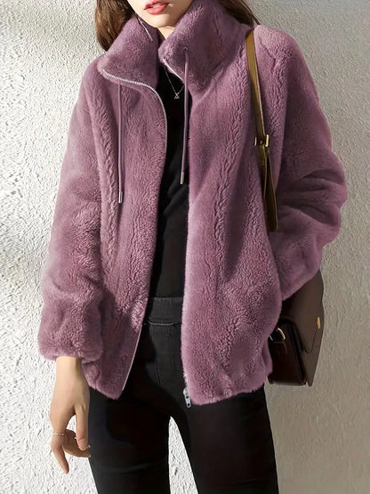 Modische Damen Teddyjacke Soft und Komfortabel - IdealeKleiden