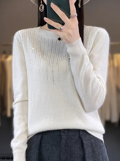 Glitzer Pullover Damen Warm Modisch