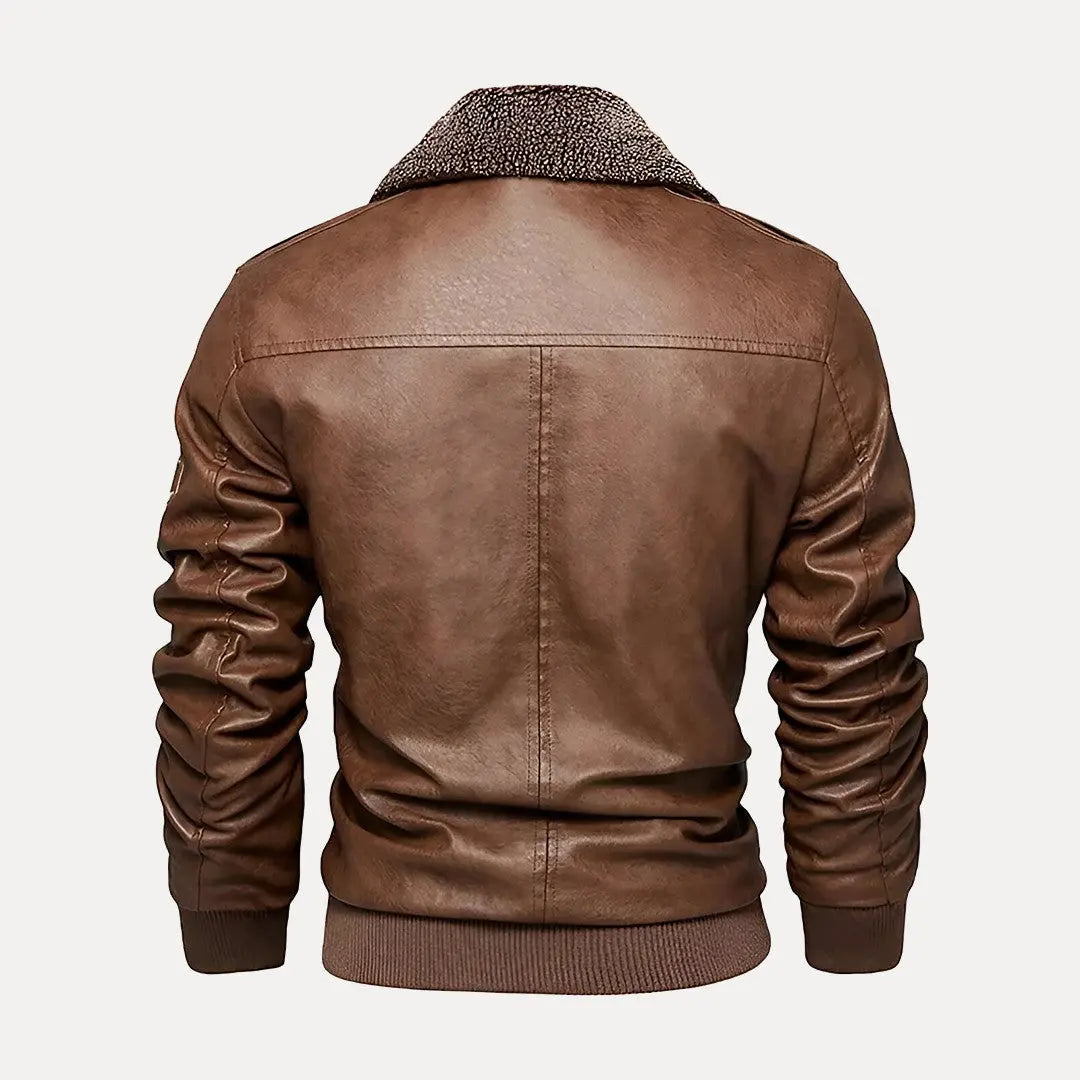 Elegante Lederjacke Traditionell - IdealeKleiden