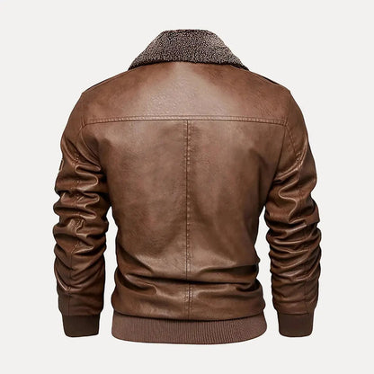 Elegante Lederjacke Traditionell - IdealeKleiden