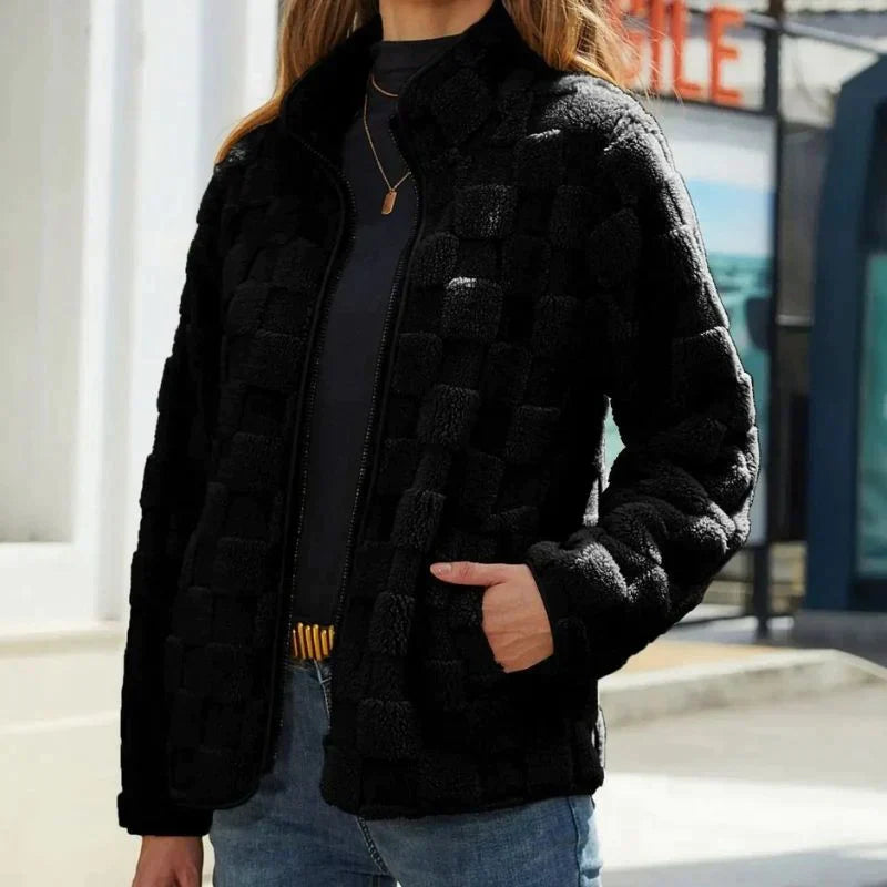 Herbst Fleecejacke Weich Kurz Damen