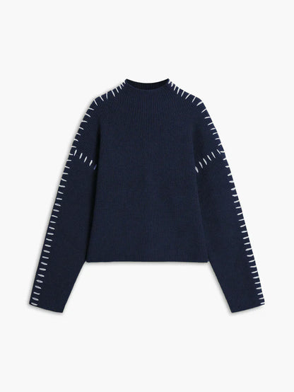 Damen Oversize Pullover Rollkragen Großzügig