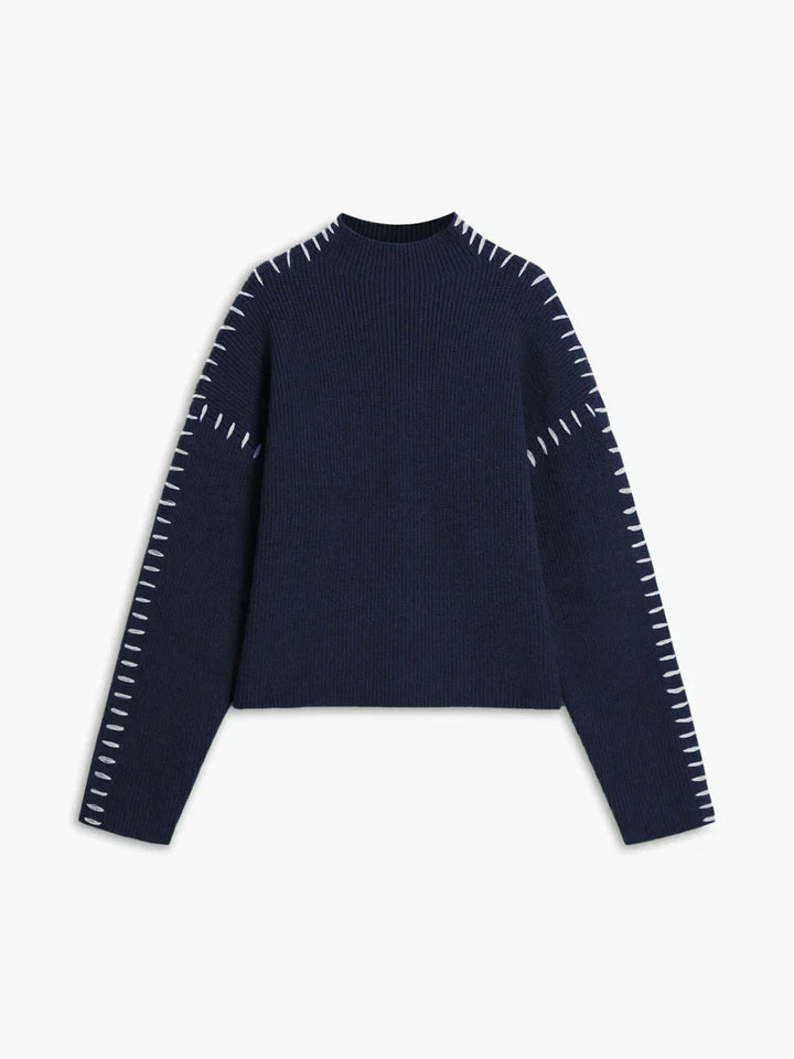 Damen Oversize Pullover Rollkragen Großzügig
